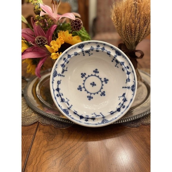 Antique MINTON Serving Bowl 1870s 19th Century Danish Flow Blue Pattern, Rare - Picture 1 of 6